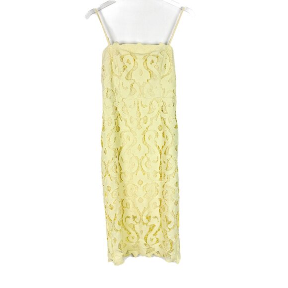 Bardot Lina Lace Sheath Dress Sleeveless Yellow Size 6 Small S EUC - Picture 2 of 13